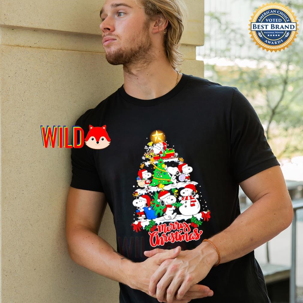 Snoopy Peanuts Santa Snowman Merry Christmas tree shirt, hoodie 