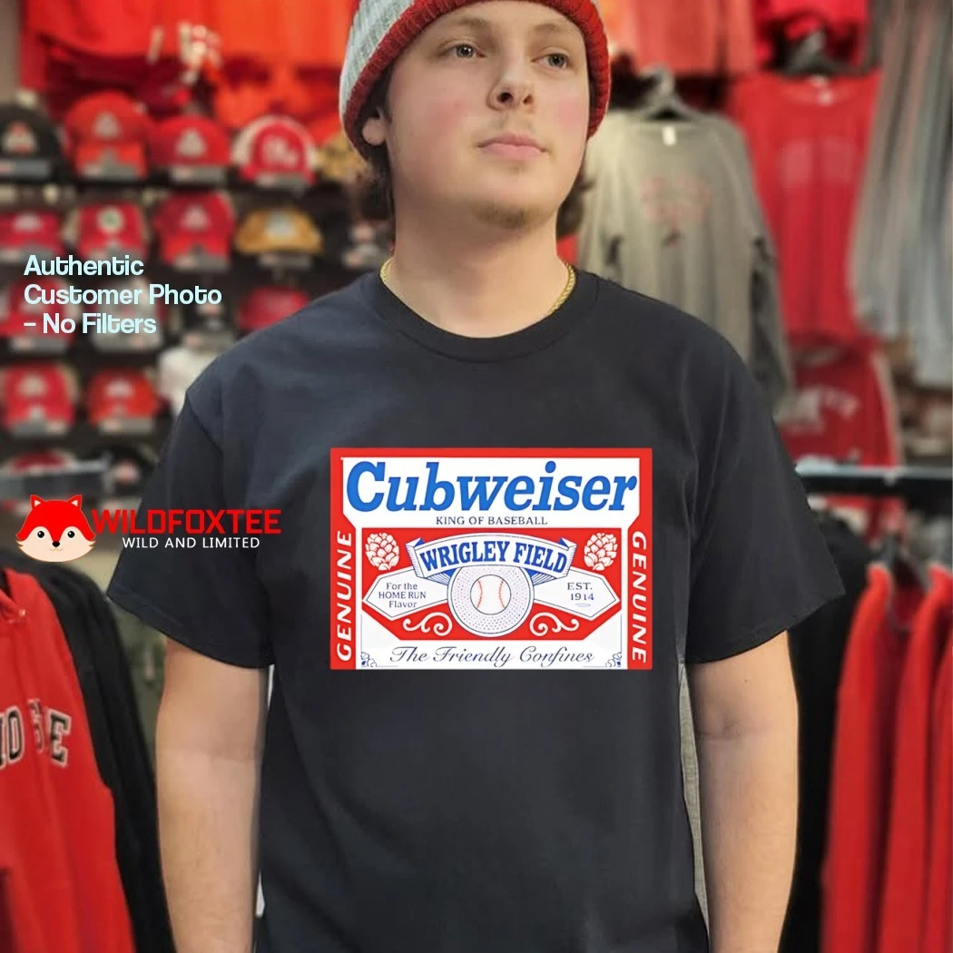 Budweiser king of baseball Wrigley Field Chicago Cubs shirt