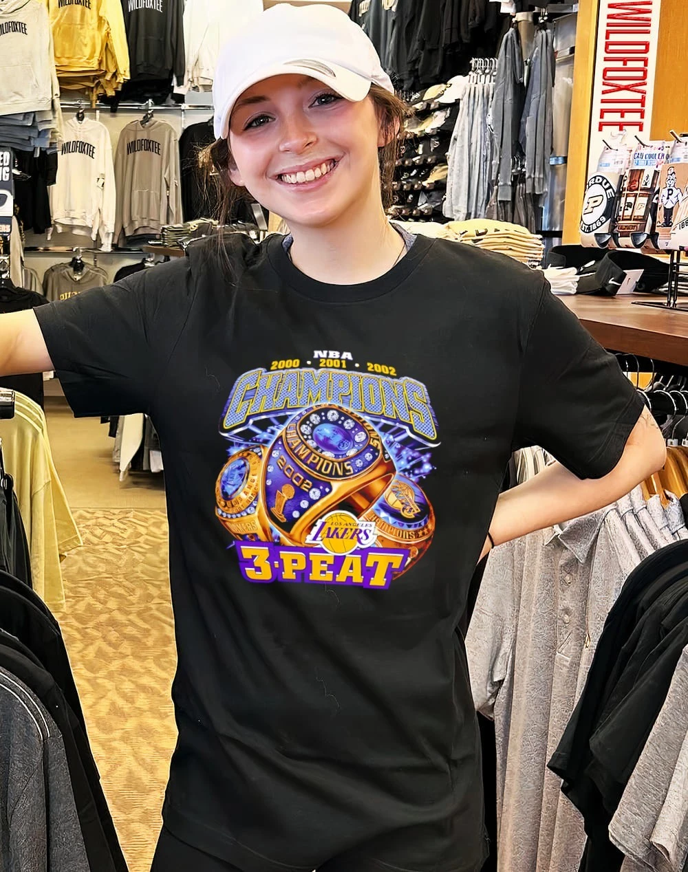 Los Angeles Lakers 3 Peat 2002 NBA Champions Ring shirt